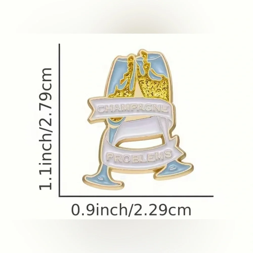 🎁Taylor Swift Inspired Champagne Problems Enamel Pin - Picture 3 of 4